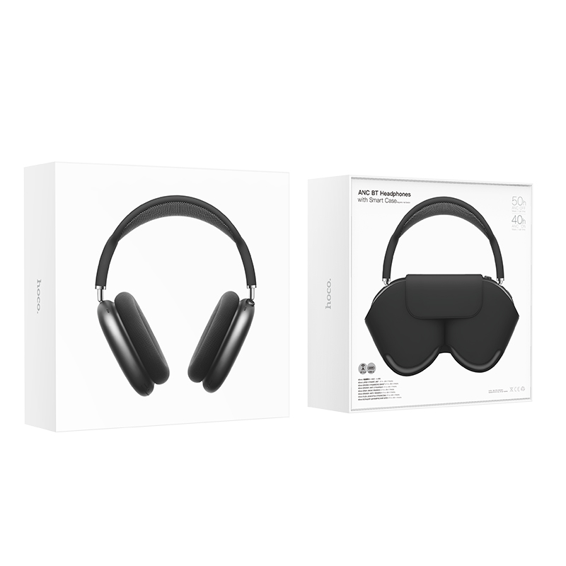 Беспроводные наушники накладные HOCO W58 ANC, Bluetooth, серый металлик фото