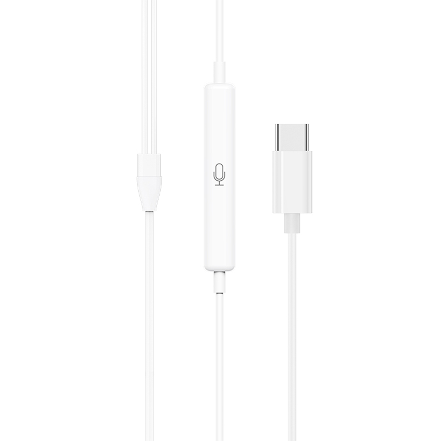 Проводные наушники HOCO M101 Crystal, Type-C, 1.2 м, белый фото