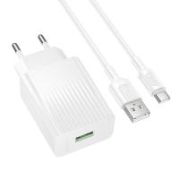 Сетевое зарядное устройство BOROFONE BAS72A Source 1xUSB с Кабелем USB - Type-C, 18W, белый фото