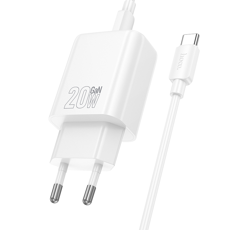 Сетевое зарядное устройство HOCO N60 Gentle 1xUSB-C с Кабелем Type-C - Type-C, 20W, белый фото