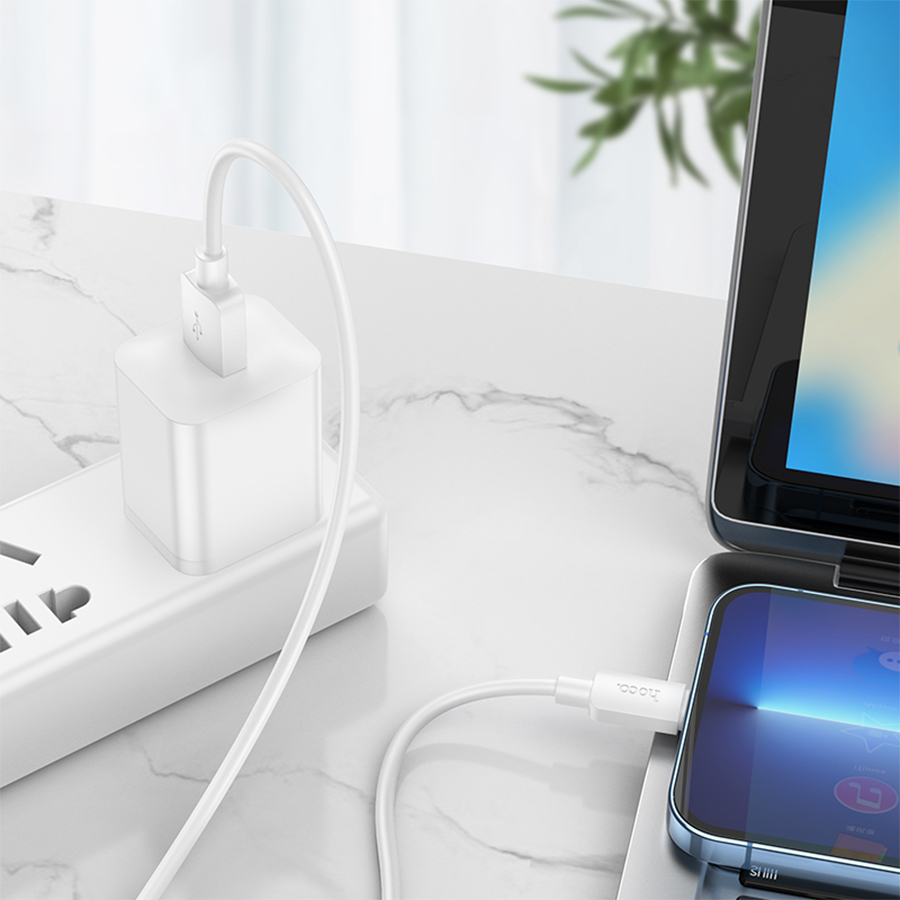 Кабель USB HOCO X96 Hyper USB - Lightning, 2.4А, 1 м, белый фото