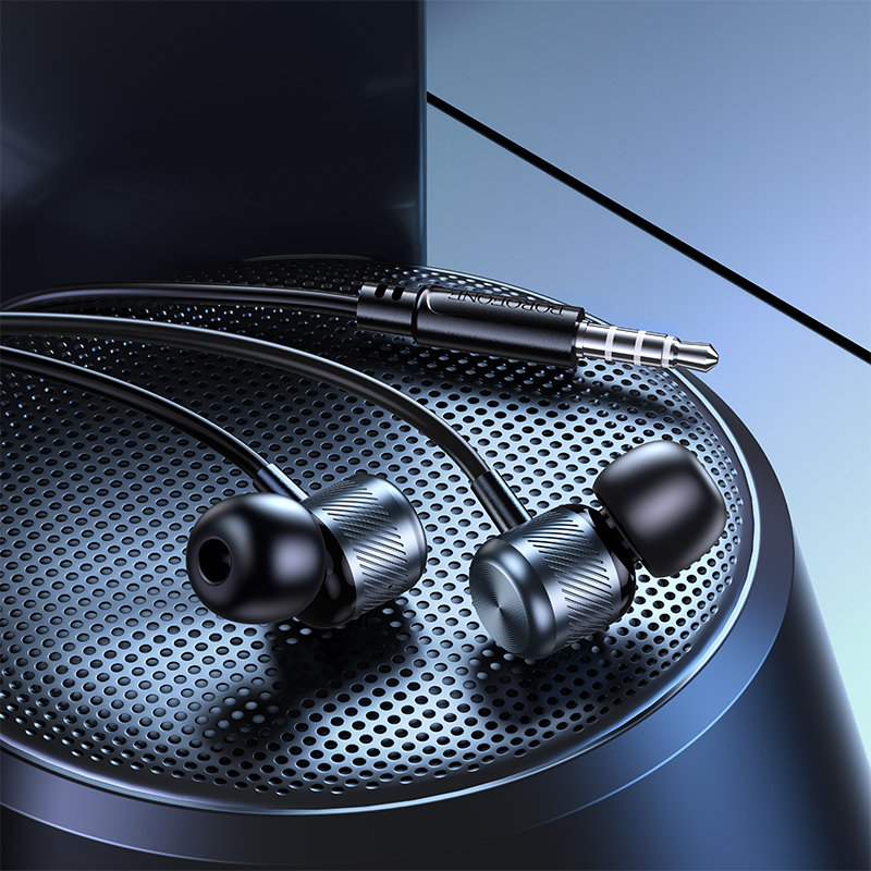 Проводные наушники BOROFONE BM93 Platino, Jack 3.5mm, 1.2 м, серый металлик фото