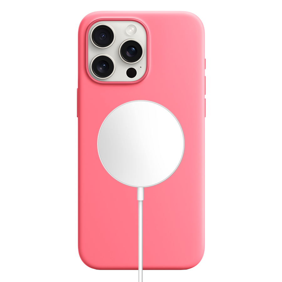 Чехол Silicone Case with MagSafe и Анимация цвета для iPhone 15 Pro Max 6.7", розовый (12) фото