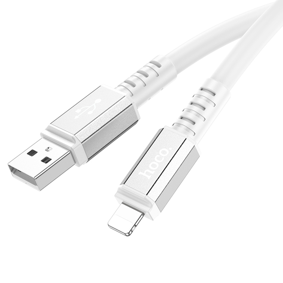 Кабель USB HOCO X85 Strength USB - Lightning, 2.4А, 1 м, белый фото