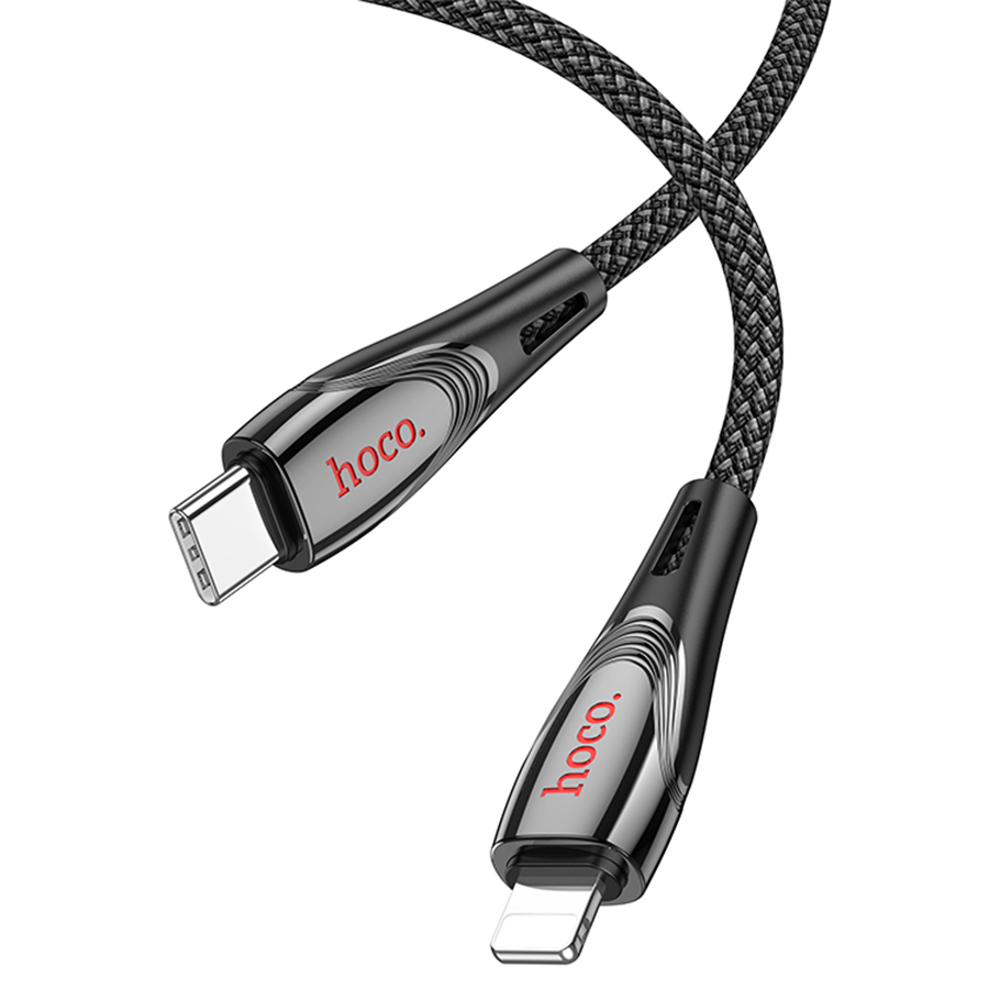 Кабель USB-C HOCO U133 Monte Type-C - Lightning, 27W, 1.2 м, черный фото