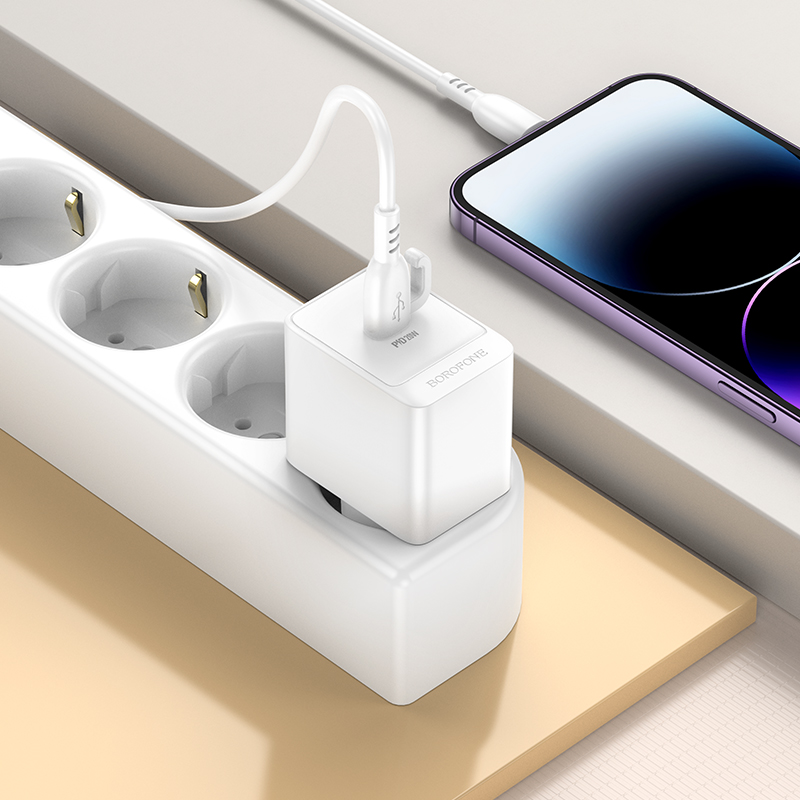 Сетевое зарядное устройство BOROFONE BAS13A Erudite 1xUSB-C, 20W, белый фото