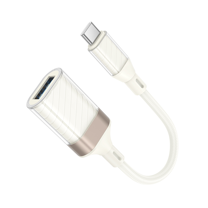 Переходник/Адаптер HOCO UA39A Type-C (m) - USB (f), 13 см, белый фото
