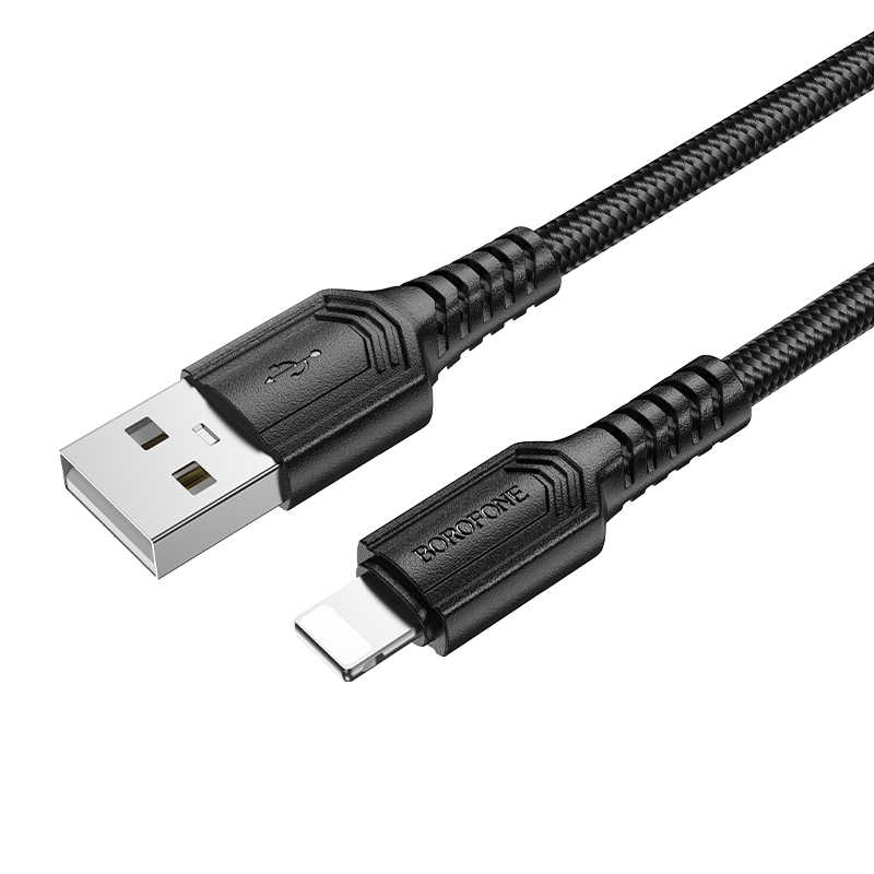 Кабель USB BOROFONE BX116 Certain USB - Lightning, 2.4А, 1 м, черный фото