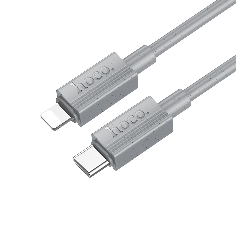 Кабель USB-C HOCO X107 Favor Type-C - Lightning, 27W, 1 м, серый фото