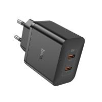 Сетевое зарядное устройство HOCO N35 Streamer 2xUSB-C, 45W, черный фото