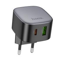 Сетевое зарядное устройство HOCO CS32A Rise 1xUSB + 1xUSB-C, 3A, 20W, черный фото