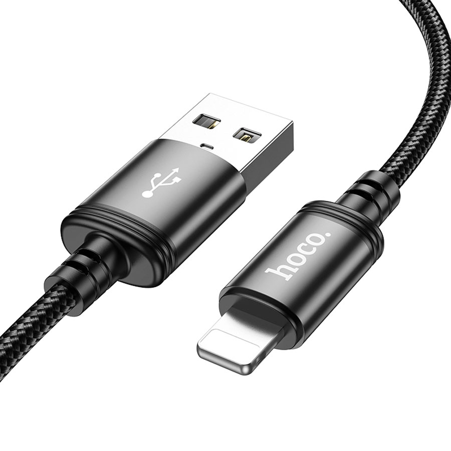 Кабель USB HOCO X91 Radiance USB - Lightning, 2.4А, 3 м, черный фото