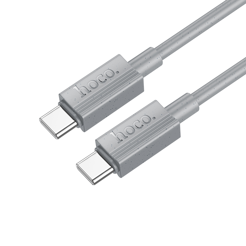 Кабель USB-C HOCO X107 Favor Type-C - Type-C, 3A, 60W, 1 м, серый фото