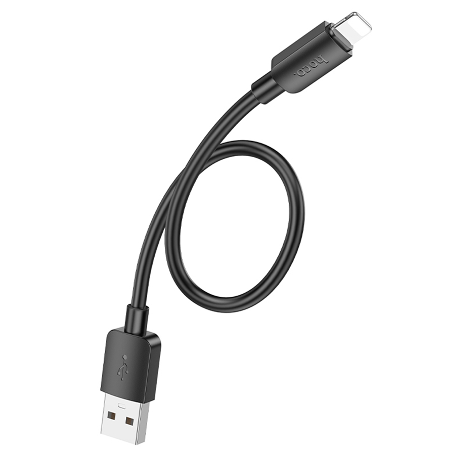 Кабель USB HOCO X96 Hyper USB - Lightning, 2.4А, 25 см, черный фото