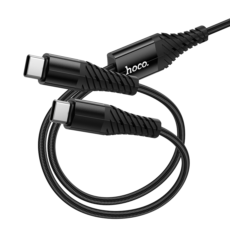 Кабель USB-C HOCO X123 Victory 2 в 1 Type-C - 2xType-C, 5V/3A, 1 м, черный фото