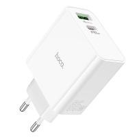 Сетевое зарядное устройство HOCO C113A Awesome 1xUSB + 1xUSB-C, 65W, белый фото