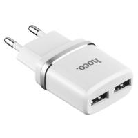 Сетевое зарядное устройство HOCO C12 Smart 2xUSB, 2.4A, белый фото