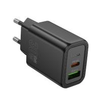 Сетевое зарядное устройство HOCO N63 Gentle 1xUSB + 1xUSB-C, 3A, 30W, черный фото