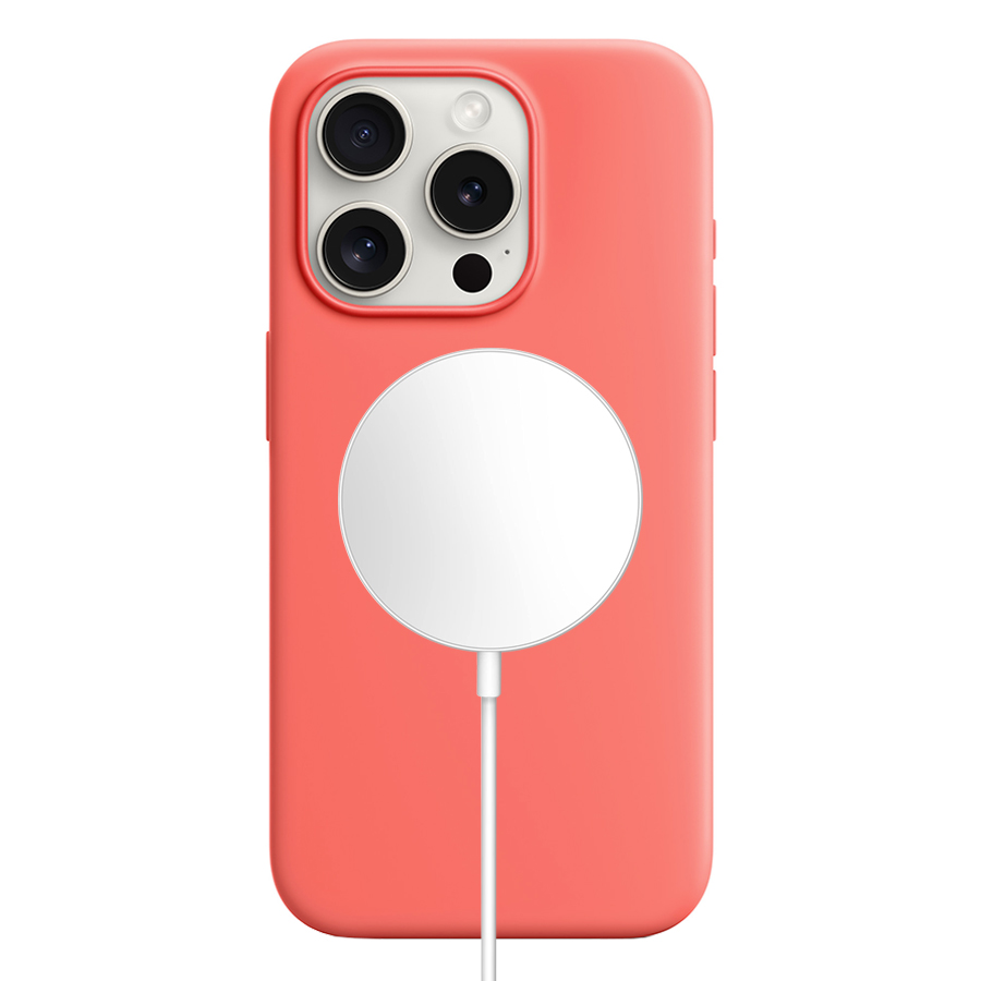 Чехол Silicone Case with MagSafe и Анимация цвета для iPhone 12 Pro Max 6.7", розовый цитрус (8) фото