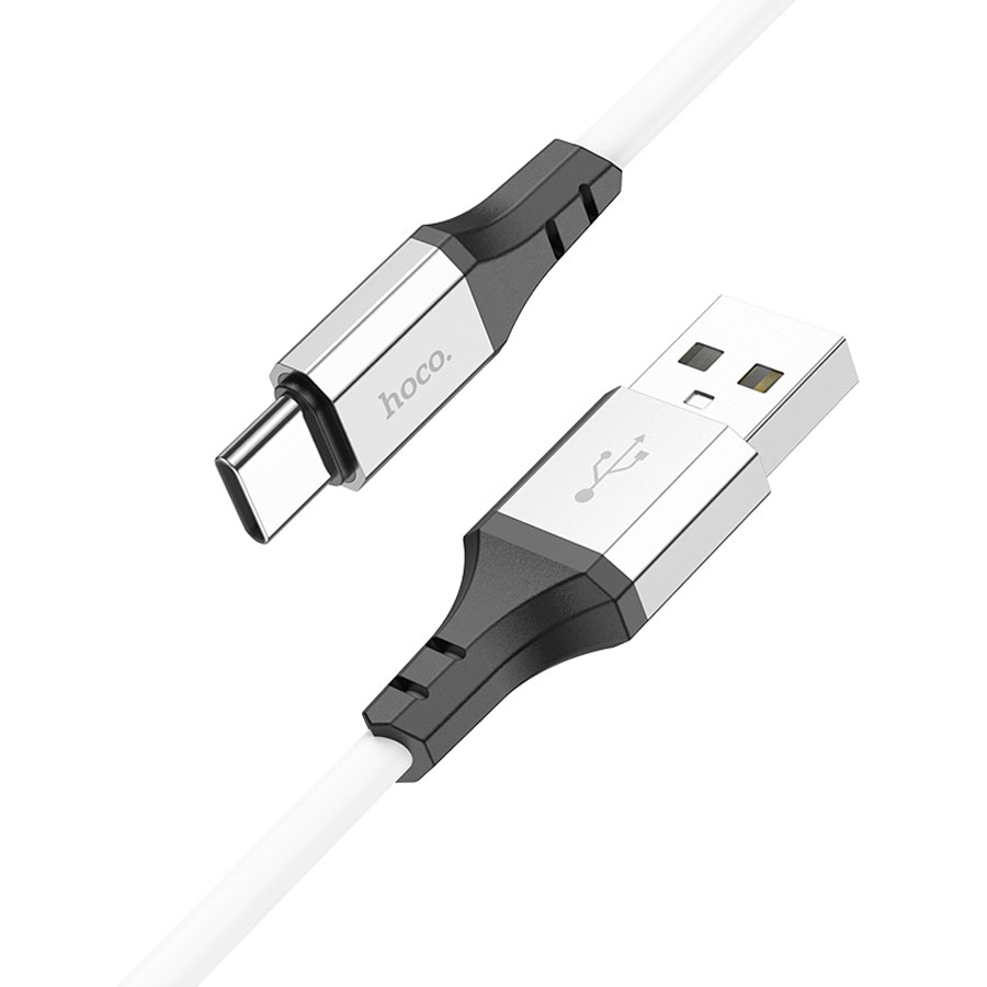 Кабель USB HOCO X86 Spear silicone USB - Type-C, 3A, 1 м, белый фото