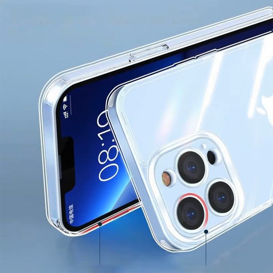 Чехол Clear Case силиконовый с защитой камеры для iPhone 15 Pro 6.1", прозрачный фото