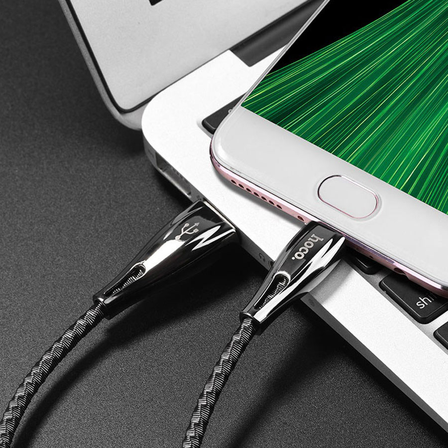 Кабель USB HOCO U56 Metal armor USB - MicroUSB, 2.4А, 1.2 м, серый металлик оптом недорого с доставкой Кабель USB HOCO U56 Metal armor USB - MicroUSB, 2.4А, 1.2 м, серый металлик фото