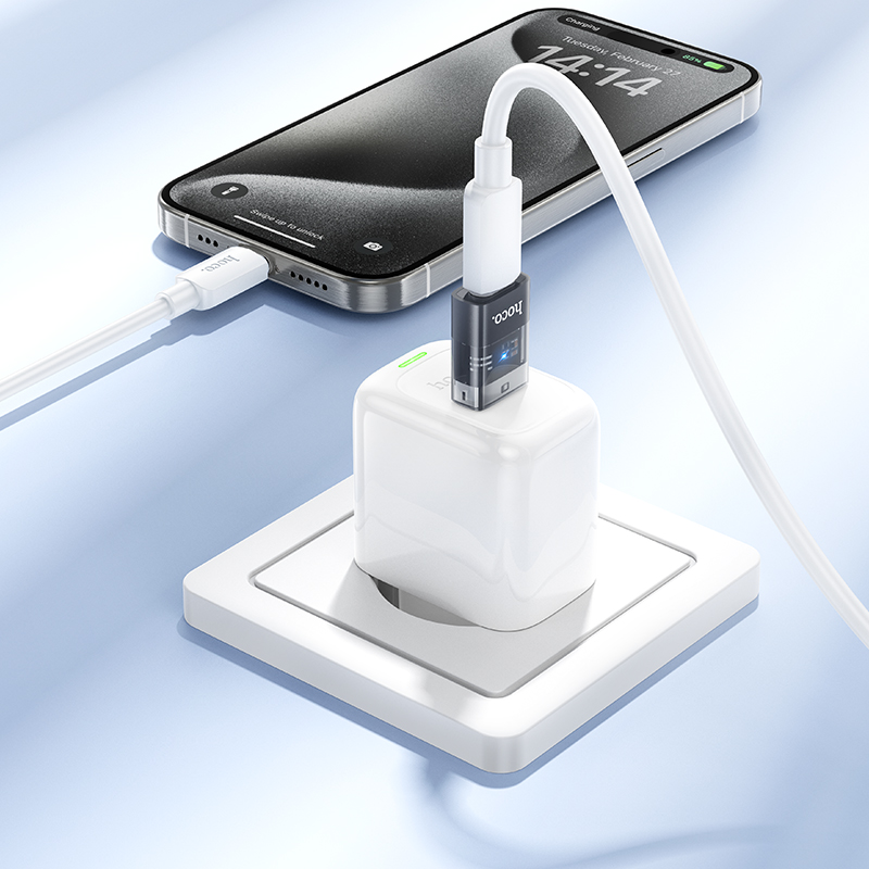 Переходник/Адаптер HOCO UA36C USB (m) - Type-C (f), черный фото