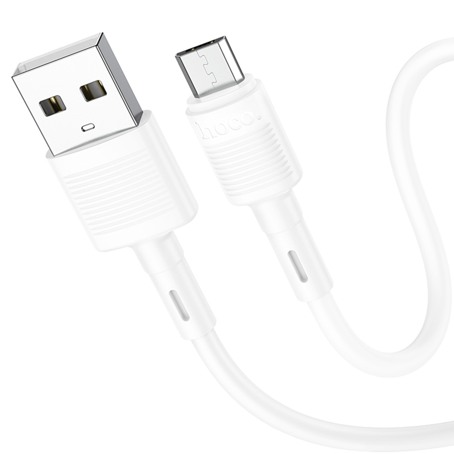 Кабель USB HOCO X83 Victory USB - MicroUSB, 2.4А, 1 м, белый фото