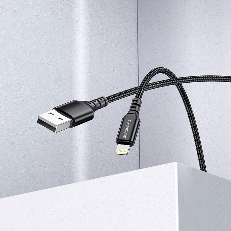 Кабель USB BOROFONE BX54 Ultra bright USB - Lightning, 2.4А, 1 м, черный оптом недорого с доставкой Кабель USB BOROFONE BX54 Ultra bright USB - Lightning, 2.4А, 1 м, черный фото