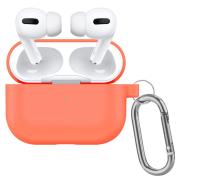 Чехол силиконовый с карабином для Airpods Pro 2, персиковый (16) фото