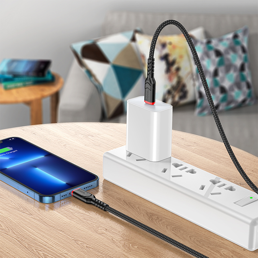 Кабель USB-C HOCO X59 Victory Type-C - Lightning, 20W, 2 м, черный оптом недорого с доставкой Кабель USB-C HOCO X59 Victory Type-C - Lightning, 20W, 2 м, черный фото