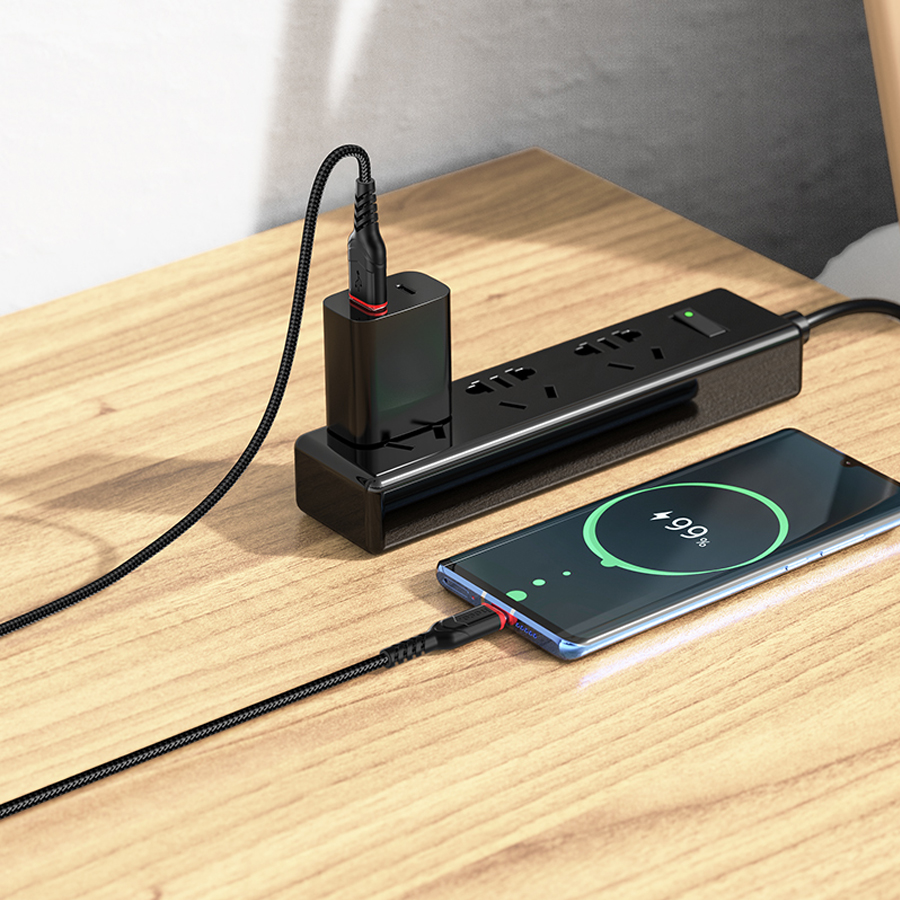 Кабель USB HOCO X59 Victory USB - Type-C, 3A, 1 м, черный фото