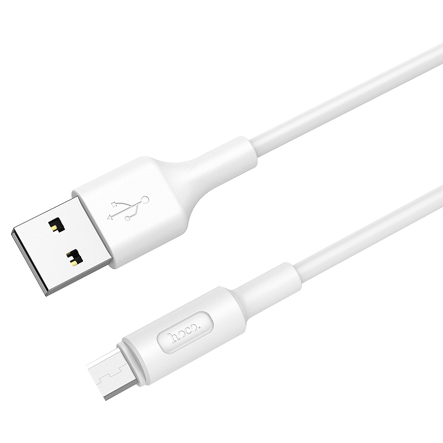Кабель USB HOCO X25 Soarer USB - MicroUSB, 2А, 1 м, белый фото