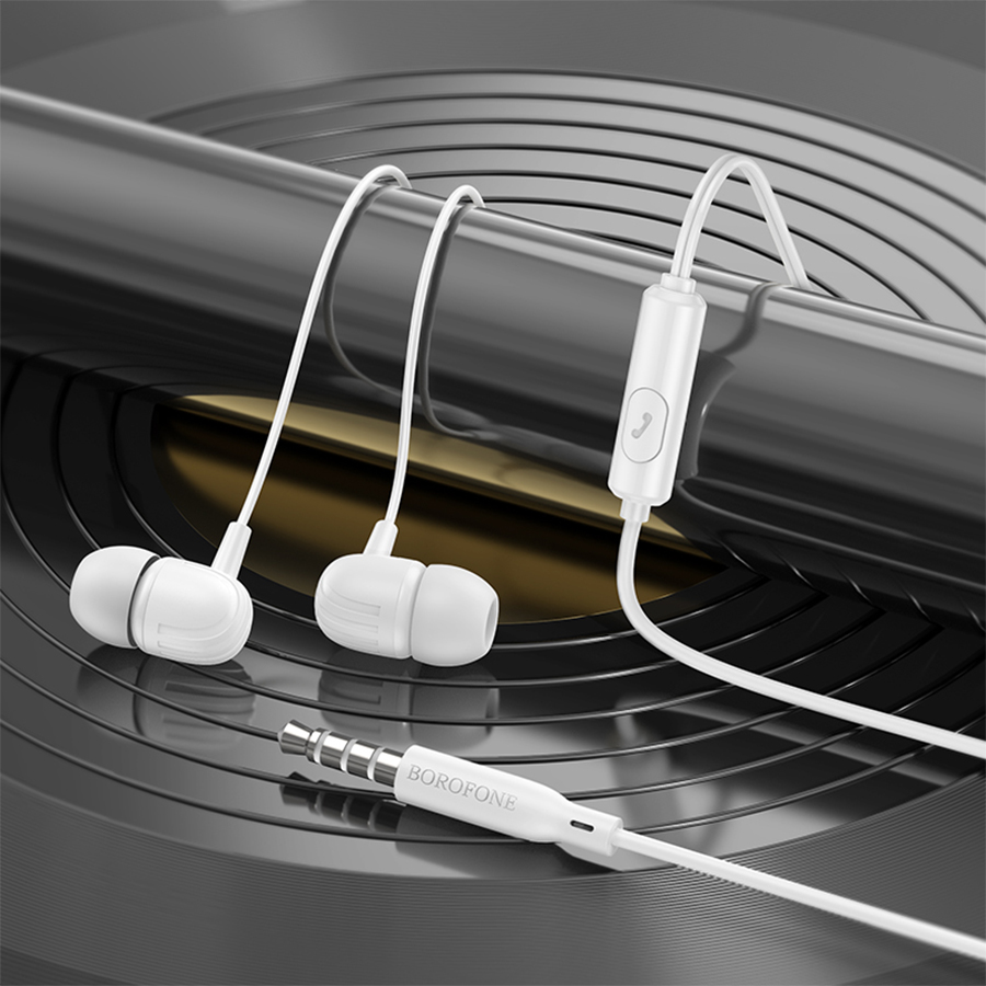 Проводные наушники BOROFONE BM77 Ascending, Jack 3.5mm, 1.2 м, белый фото