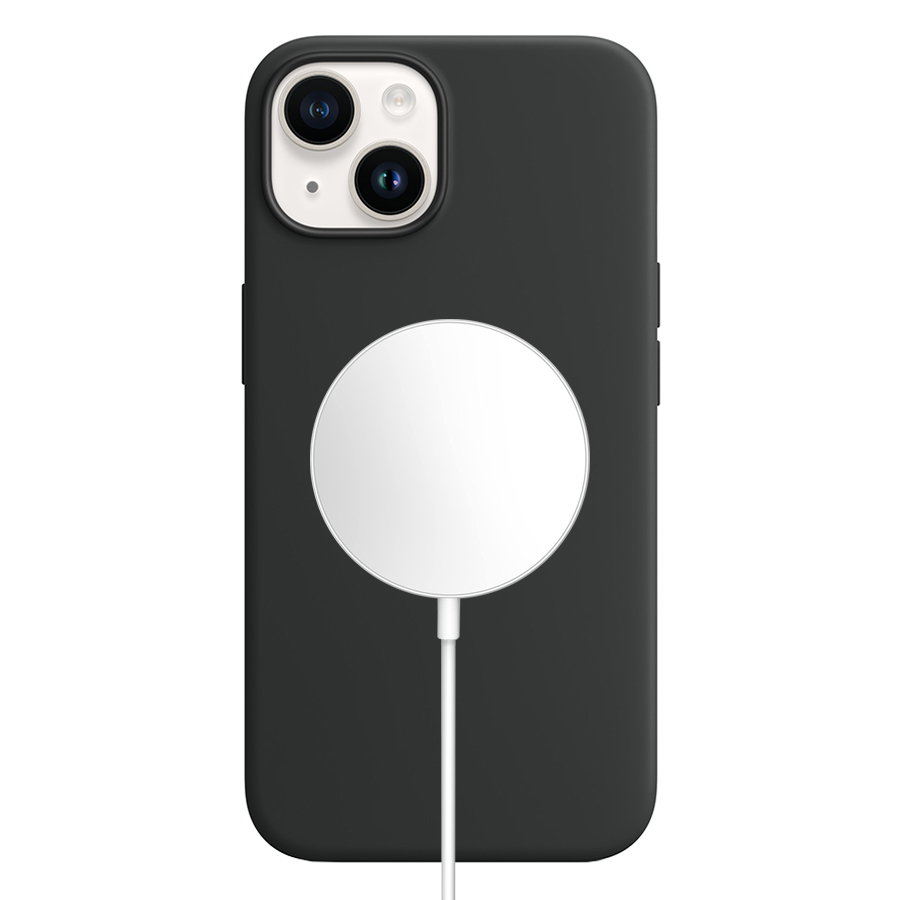 Чехол Silicone Case with MagSafe и Анимация цвета для iPhone 14 6.1", черный (1) фото