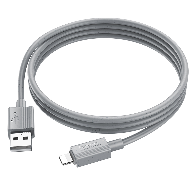 Кабель USB HOCO X107 Favor USB - Lightning, 2.4А, 1 м, серый фото