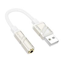 Переходник/Адаптер BOROFONE BV23 Dignity USB2.0 (m) - Jack 3,5 (f), 15 см, белый фото