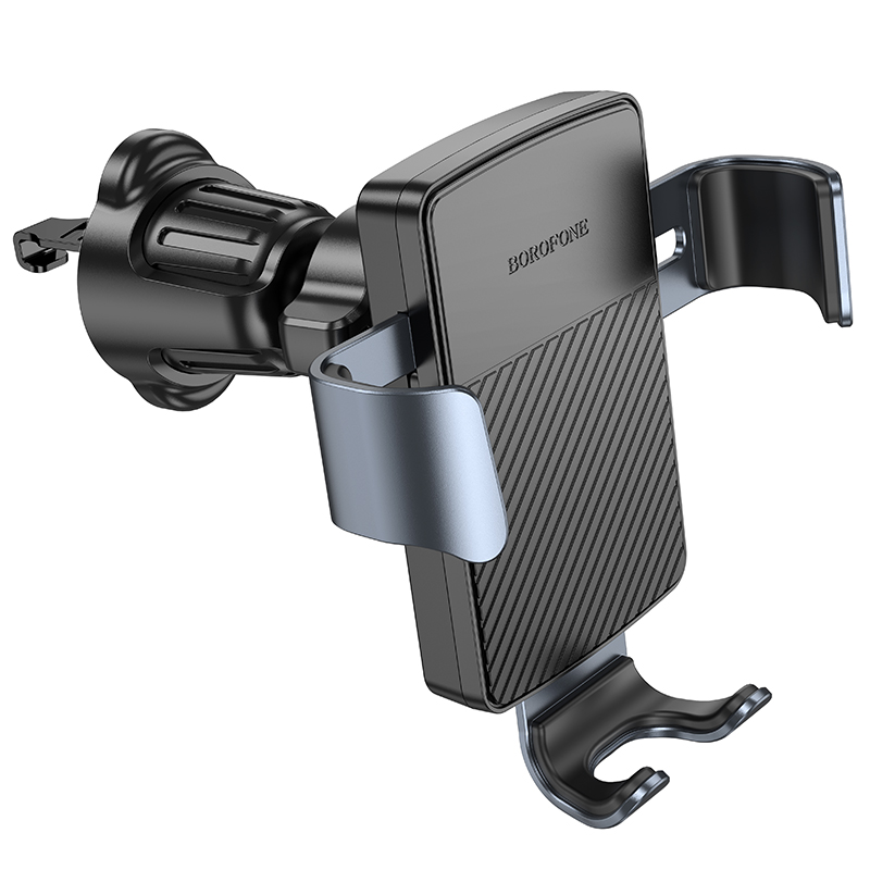 Автомобильный держатель BOROFONE BH118 Refined, зажимной, на воздуховод, черный+серый металлик фото