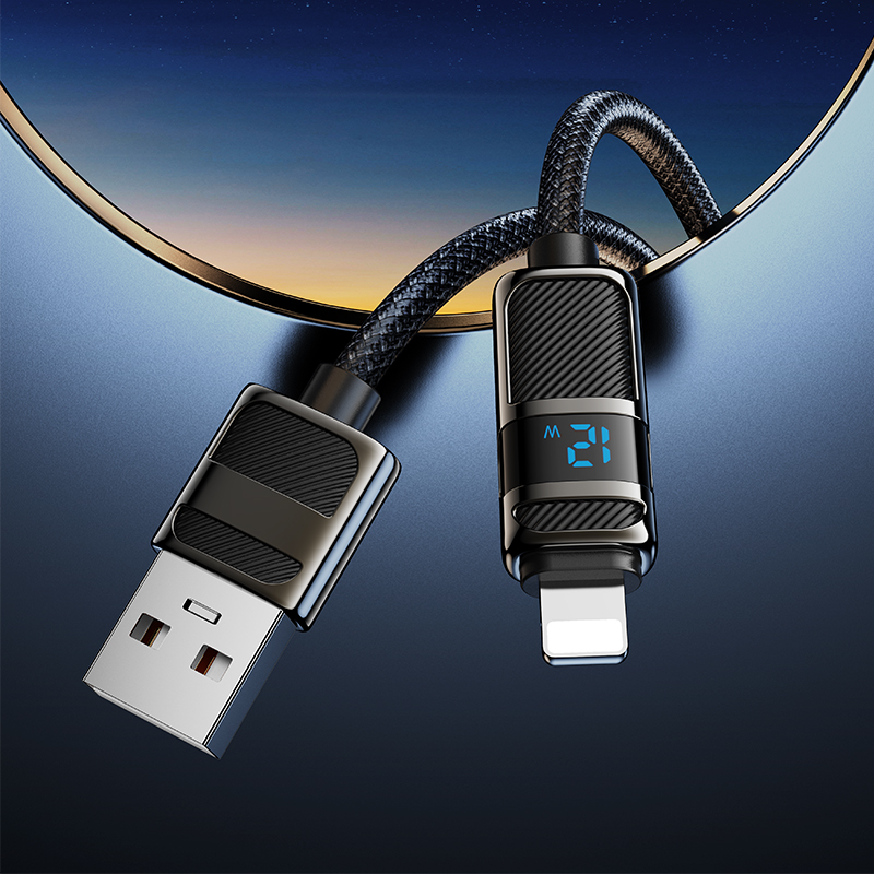Кабель USB HOCO U137 Line USB - Lightning, 2.4А, 12W, 1.2 м, черный фото