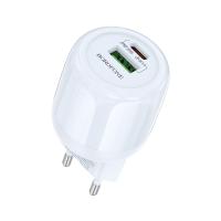 Сетевое зарядное устройство BOROFONE BA94A Lustrous 1xUSB + 1xUSB-C, 3A, 30W, синий фото