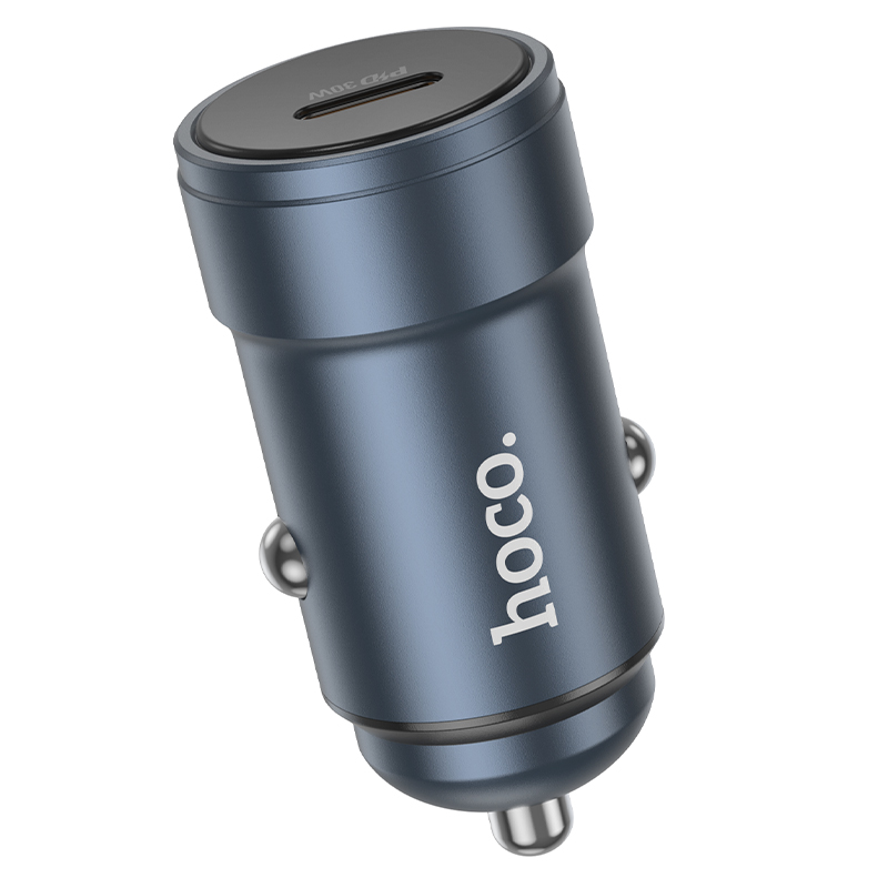 Автомобильное зарядное устройство HOCO Z57 Glorious, 1xUSB-C, 30W, серый металлик фото