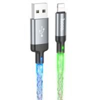 Кабель USB HOCO U112 Shine USB - Lightning, 2.4А, 1 м, серый оптом недорого с доставкой Кабель USB HOCO U112 Shine USB - Lightning, 2.4А, 1 м, серый фото