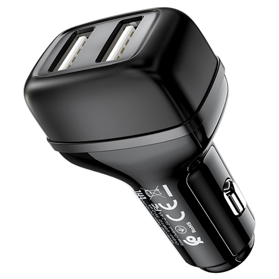 Автомобильное зарядное устройство HOCO Z36 Leader, 2xUSB, 2.4A, черный фото