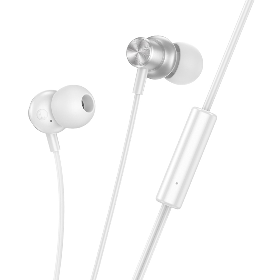 Проводные наушники HOCO M110 Encourage, Jack 3.5mm, 1.2 м, серебристый фото