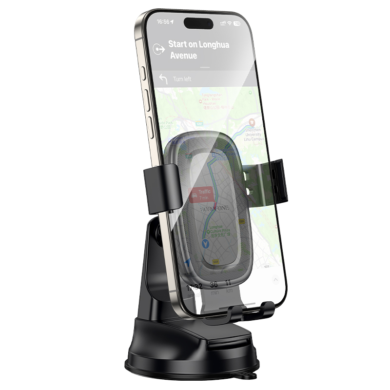 Автомобильный держатель BOROFONE BH130 Follower, зажимной, на приборную панель, черный фото