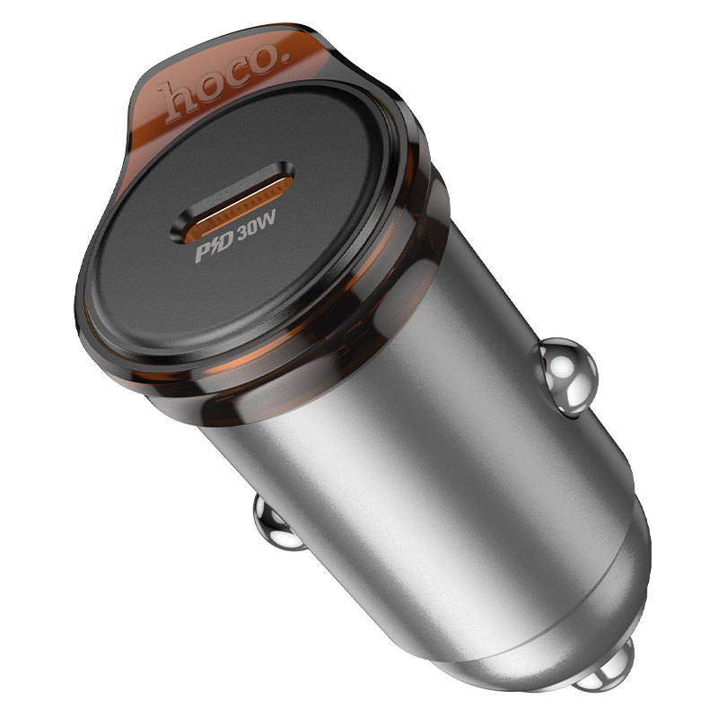 Автомобильное зарядное устройство HOCO NZ16 Rigorous, 1xUSB-C, 30W, серый металлик фото