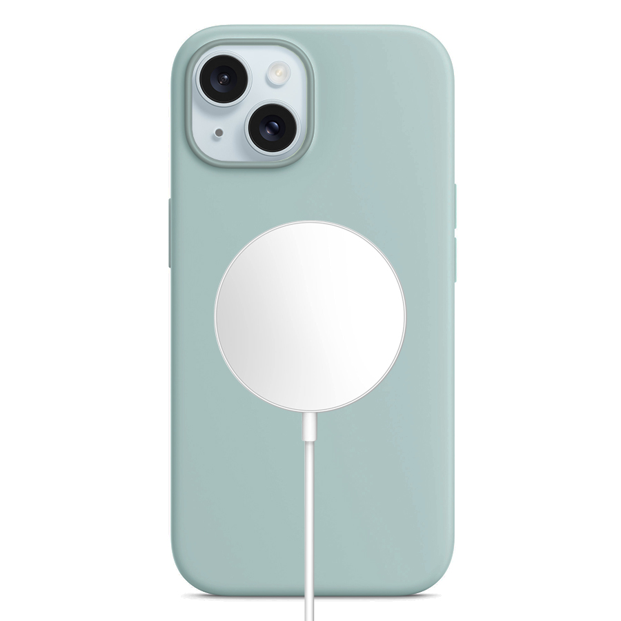 Чехол Silicone Case with MagSafe и Анимация цвета для iPhone 14 6.1", мятный (2) фото