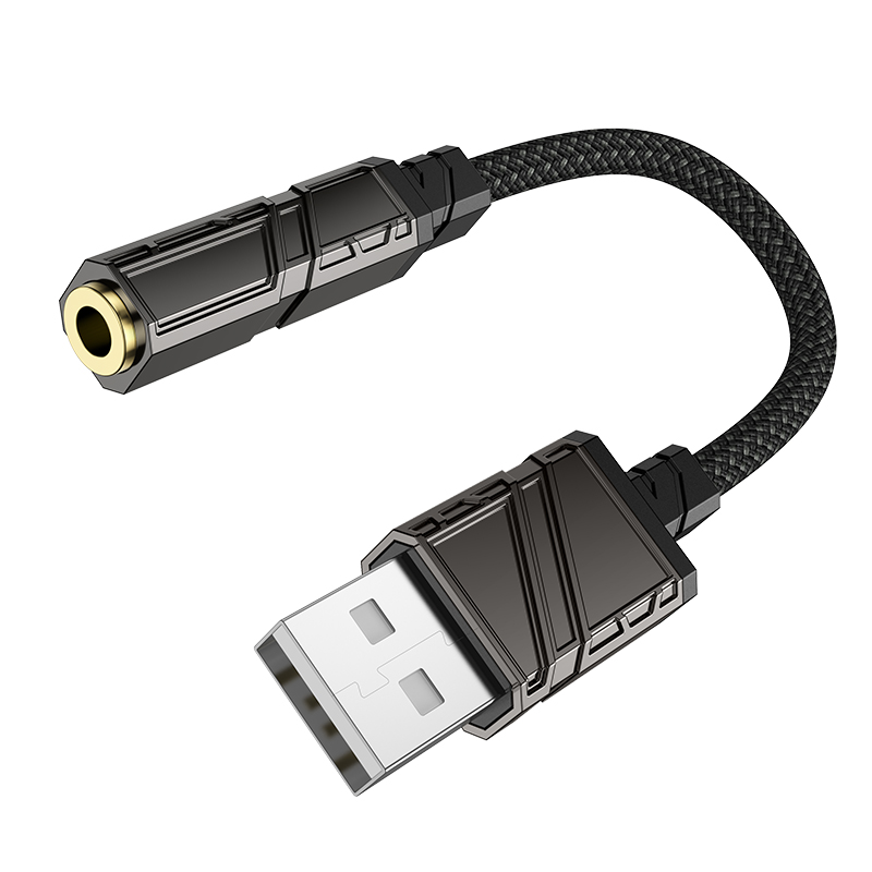 Переходник/Адаптер BOROFONE BV23 Dignity USB2.0 (m) - Jack 3,5 (f), 15 см, черный фото