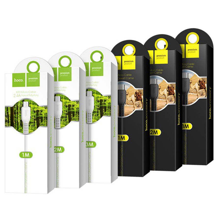 Кабель USB HOCO X20 Flash USB - MicroUSB, 2.4А, 3 м, белый фото