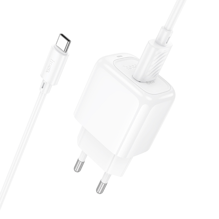 Сетевое зарядное устройство HOCO CS52A Surplus 1xUSB с Кабелем USB - Type-C, 18W, белый фото